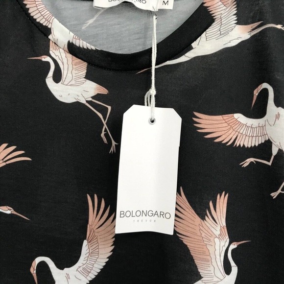 Bolongaro Trevor Mens Graphic T-Shirt Black White Bird Print Crew Neck Tee M New - Picture 7 of 7
